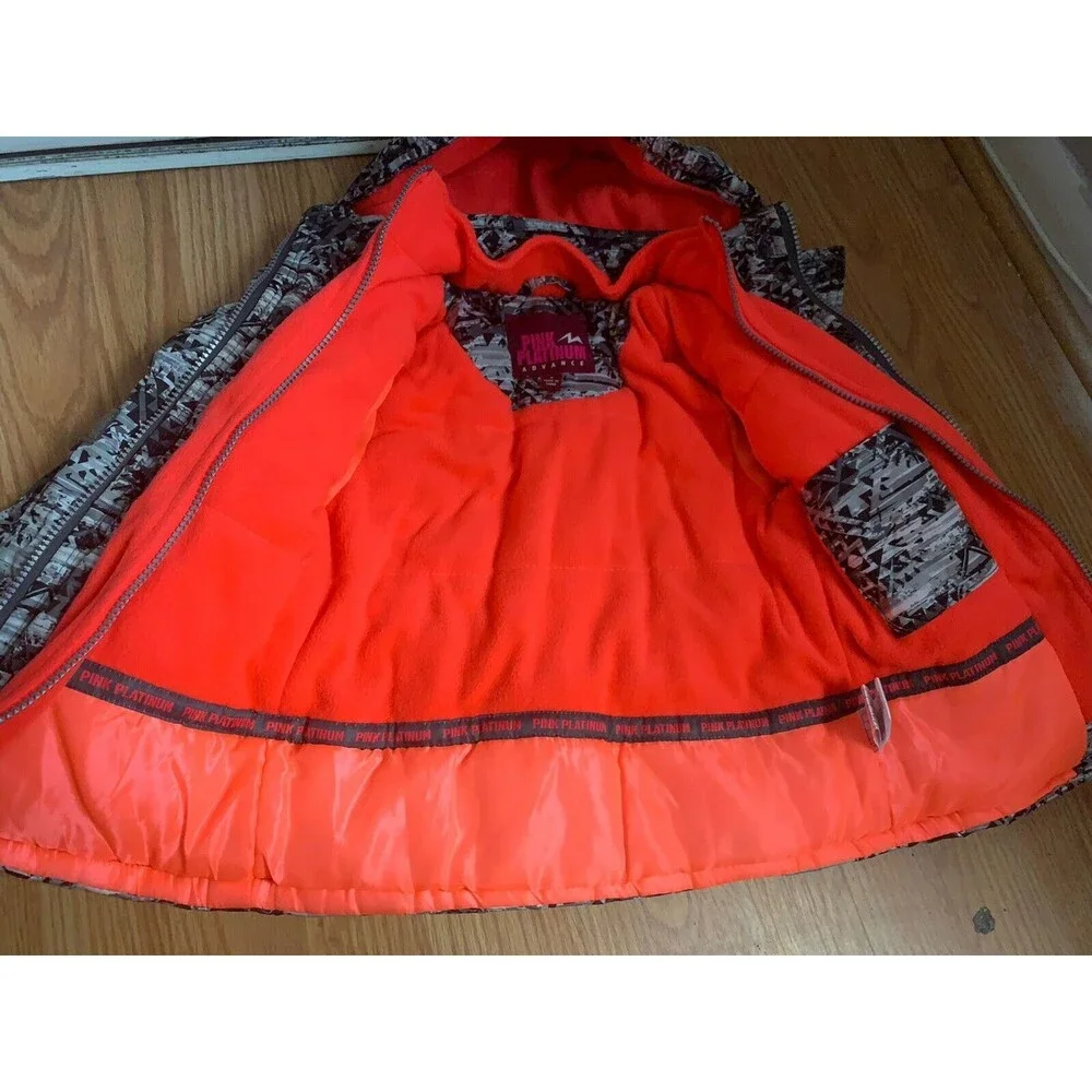 PINK Platinum Girls' Puffer SKI Snowboard Jacket   Size 4
